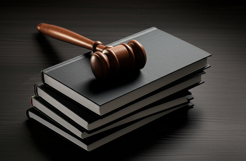 Gavel and law books